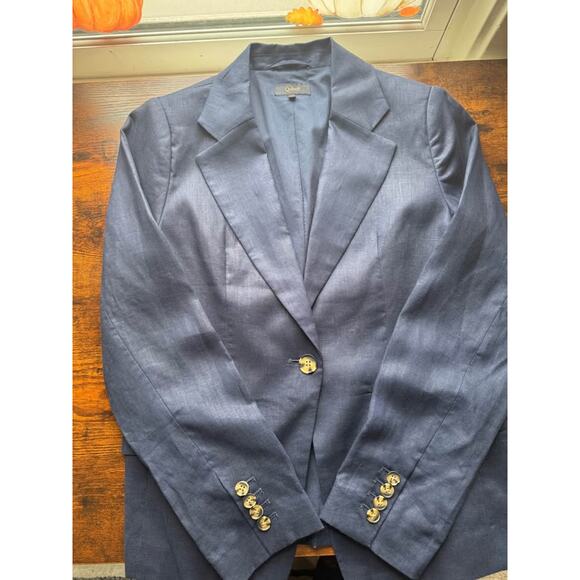 *Never Worn* Quince Navy Blue 100% Linen Blazer Women's Small (Highly Rated) - Picture 5 of 10
